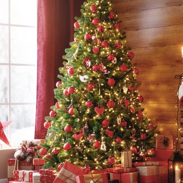 Salcar LED-Lichterkette LED Lichterkette Weihnachtsbaum mit Ring weihnachtsbaumbeleuchtung, Fernbedienung 2m mit 12 Girlanden 420 LED für 150cm - 240cm Tannenbaum – Bild 7