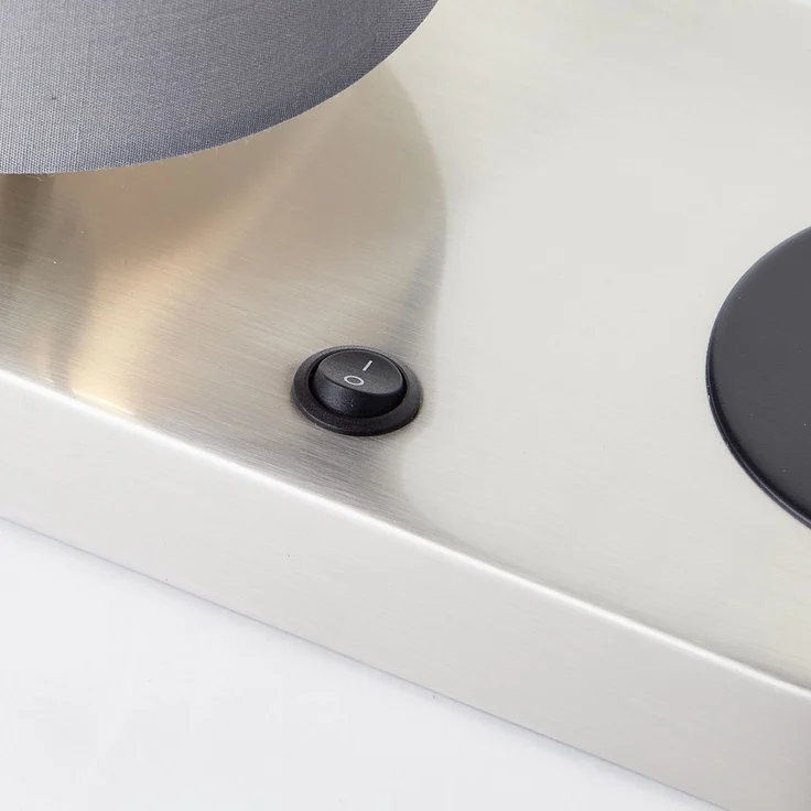 Brilliant Tischleuchte Clarie 60091/68 Schlafzimmer, Wohnzimmer, Flur Metall/Textil Indoor silber - ohne Leuchtmittel – Bild 4