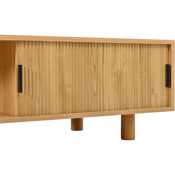 Couchtisch B 100 x T 50 x H 35 cm mit 2 Rolltüren und Stauraum, MDF und Spanplatte – Bild 10
