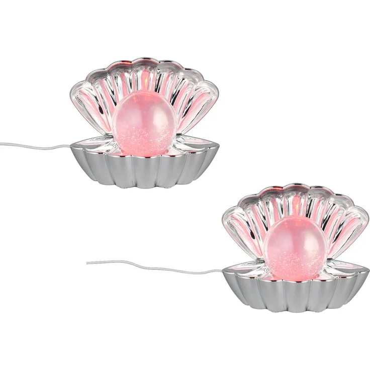 2er SET kleine USB Muschel Tischlampen mit RGB Beleuchtung, Höhe 14cm – Bild 2
