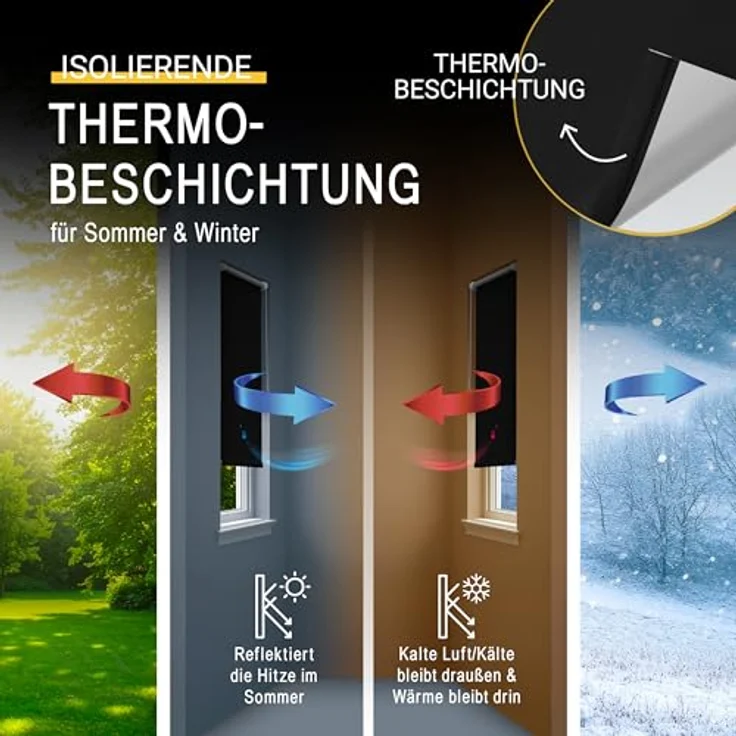 Sol Royal Thermorollo SolReflect T42 für Fenster & Türen Schwarz, 160 x 40 x 3.1 cm – Bild 5