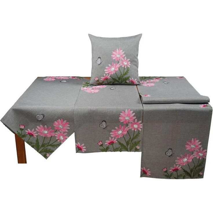 matches21 HOME & HOBBY Kissenbezüge Kissenbezüge DAVINA 40x40 cm Blumen-Stick Frühling für dein Zuhause, (2 Stück), Kissenhüllen für Sofakissen Dekokissen Zierkissen – Bild 1