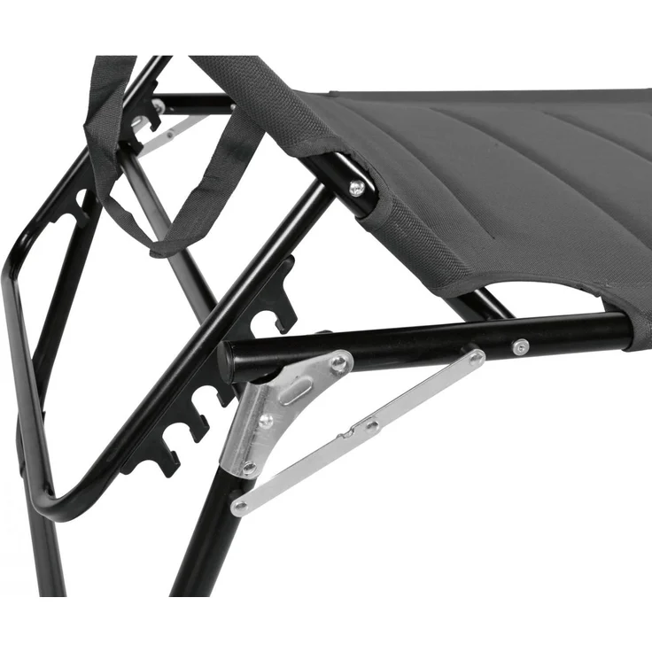 LEX XXL Gartenliege mit Sonnendach, gepolstert mit Kopfkissen, Aluminium, Schwarz, 70x200x45 cm – Bild 3