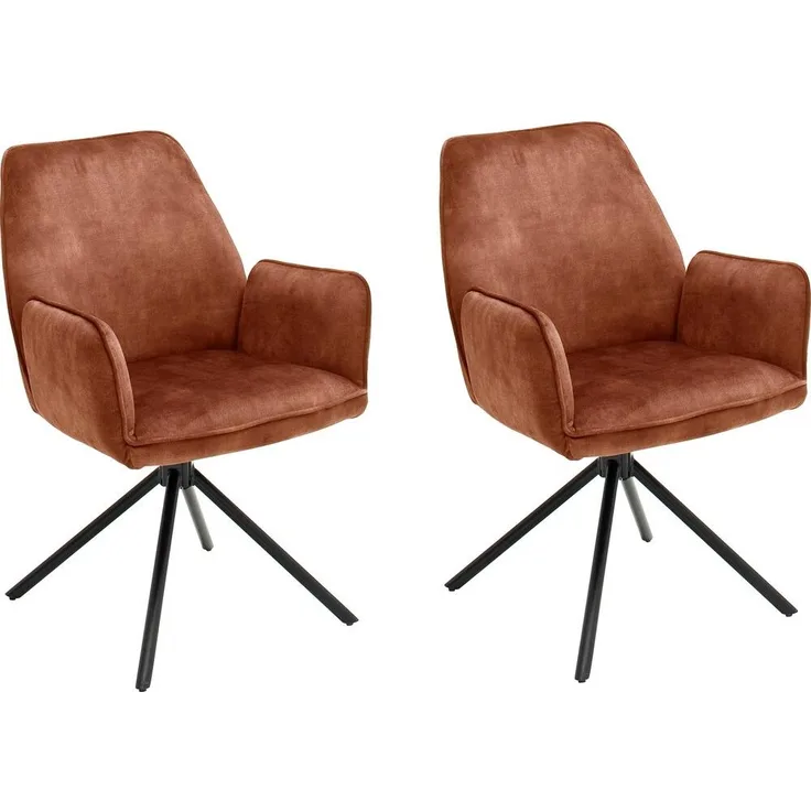 2er Set Polsterstuhl "OTTAWA II" rostbraun