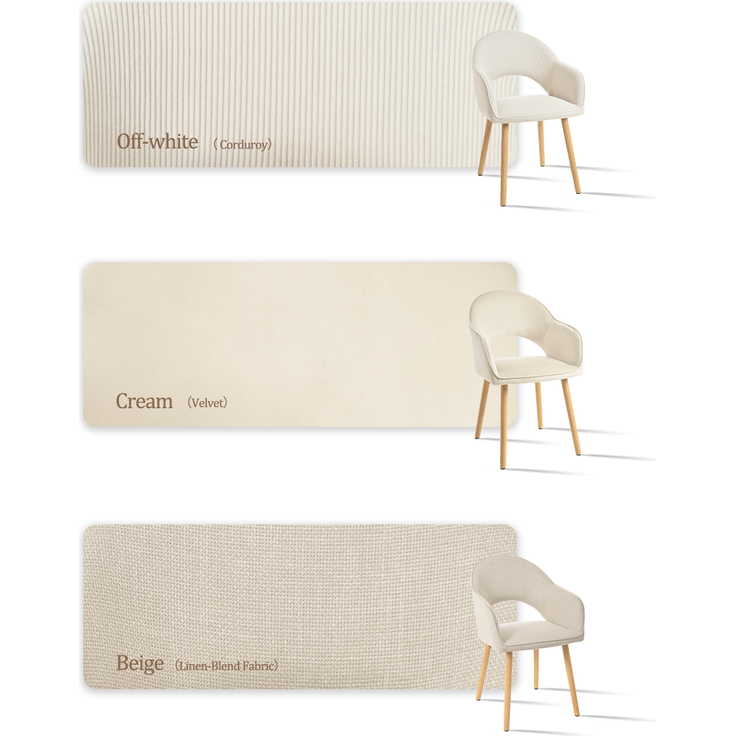 GOEURVANT 1316 Esszimmerstühle 2er-Set mit Armlehnen, Webstoff - Beige – Bild 10