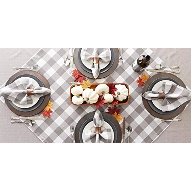 DII Buffalo Check Collection Classic Tischplatte, 40x40 cm, Grau & Weiß – Bild 7