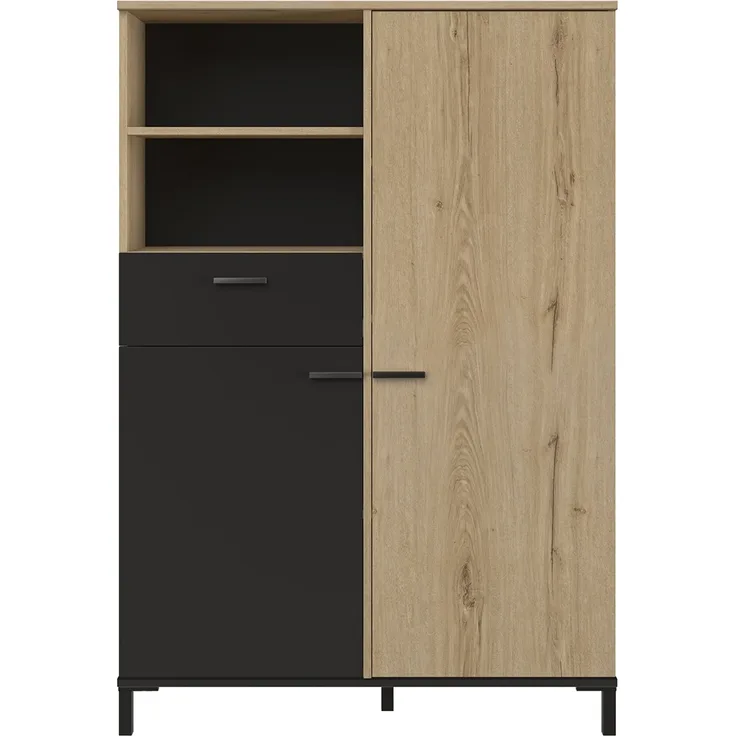 Calicosy Aufbewahrung oben 1 Schublade und 2 Türen H150 cm - TRUST - Braun