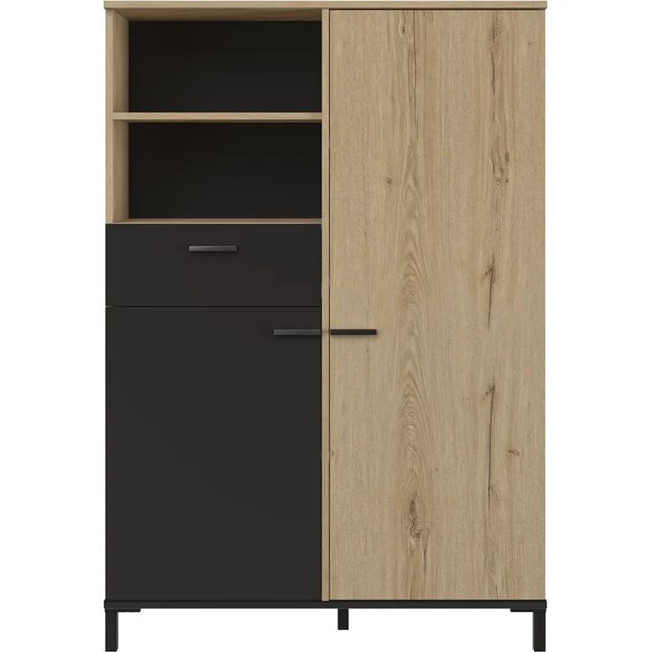 Calicosy Aufbewahrung oben 1 Schublade und 2 Türen H150 cm - TRUST - Braun – Bild 1