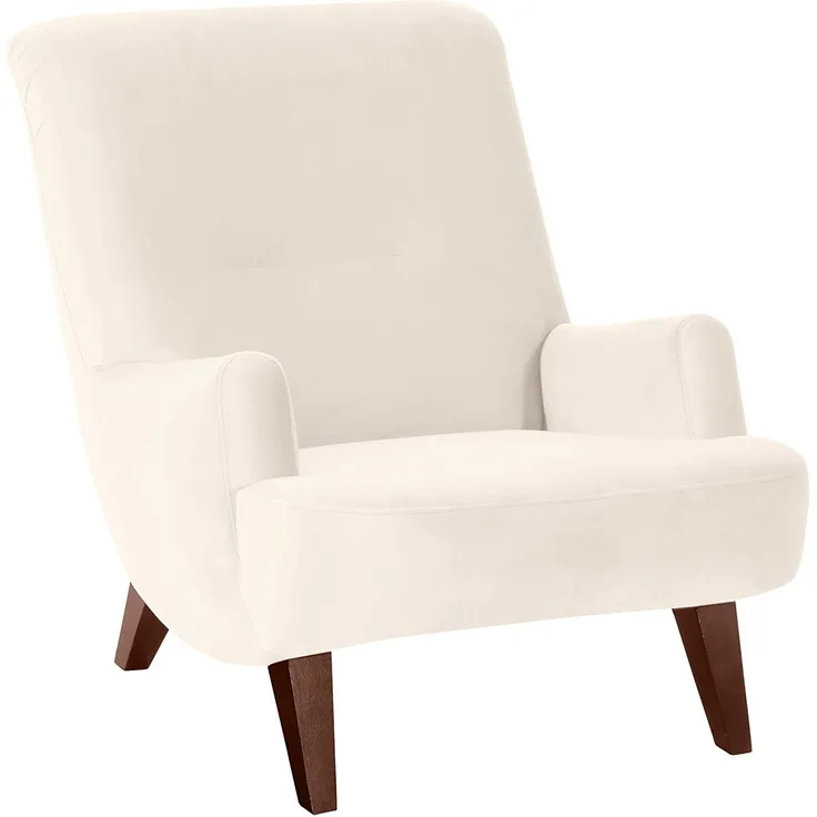 Sessel Kajsa 71x80x101 Bezug Samtvelours Buche nussbaum/creme