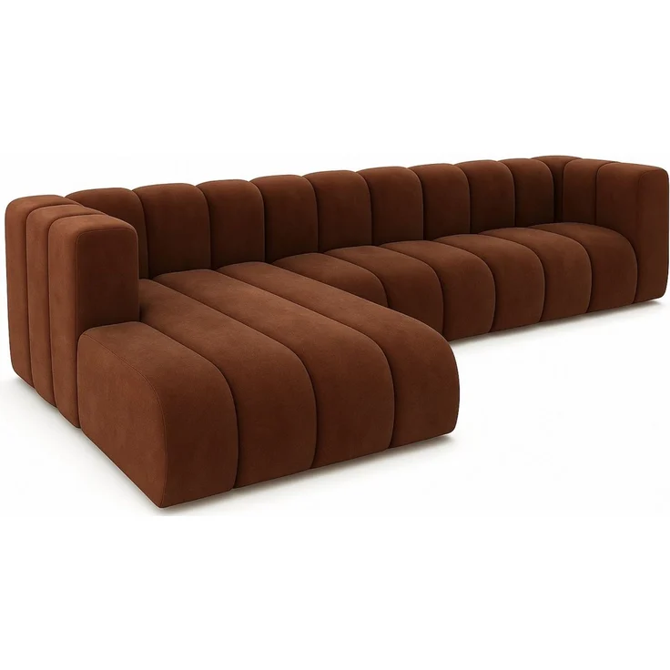 Kaiser Möbel Ecksofa Moderne aus Veloursstoff Salvador Grand L 318 cm, Ecksofa, Tiefe Sitzflächen,Premium-Velours Salvador,Design Soft-Cube – Bild 3