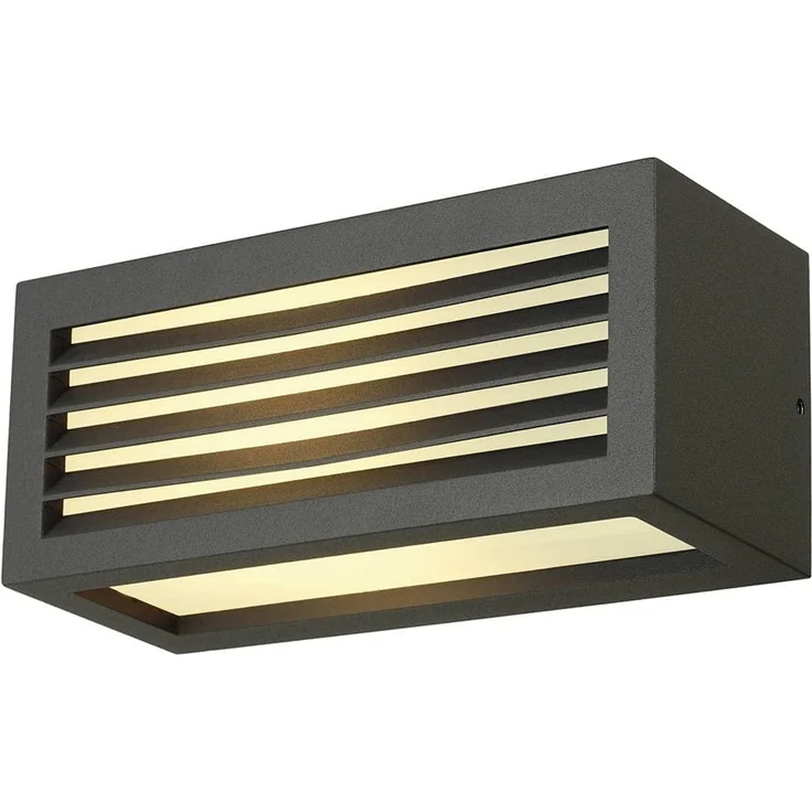 SLV BOX-L | LED Wandleuchte, Außenbeleuchtung von Wänden, Wegen, Eingängen, LED Strahler, Wand-Lampe aussen, Aussenleuchte LED, Gartenlampe, Wege-Leuchte | anthrazit, IP54, E27