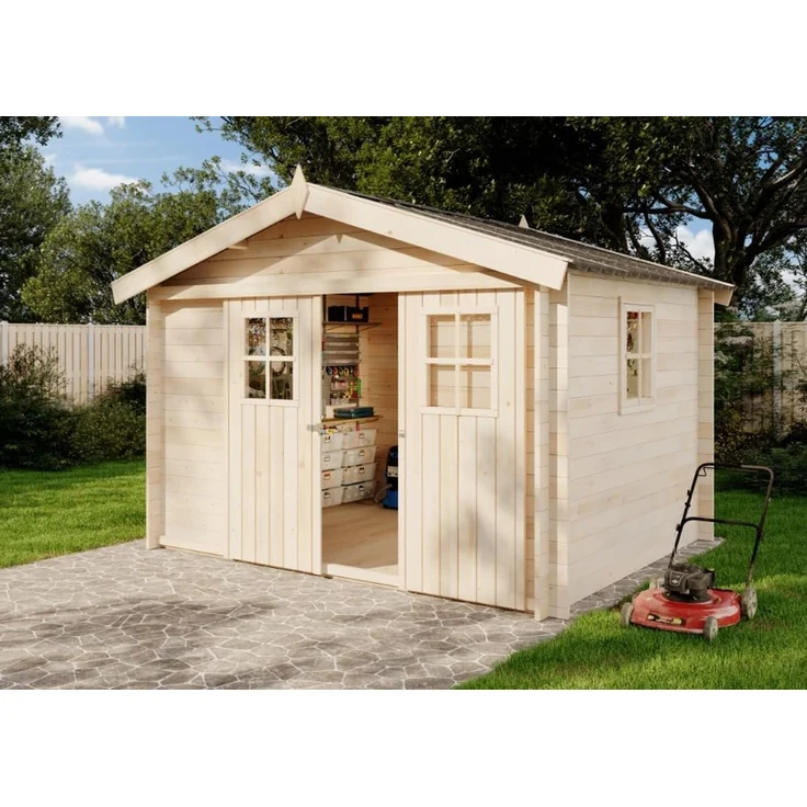 Alpholz Gerätehaus Evere 19 Gerätehaus aus Holz Geräteschrank mit 19 mm Wandstärke Gartenhaus mit Montagematerial – Bild 1