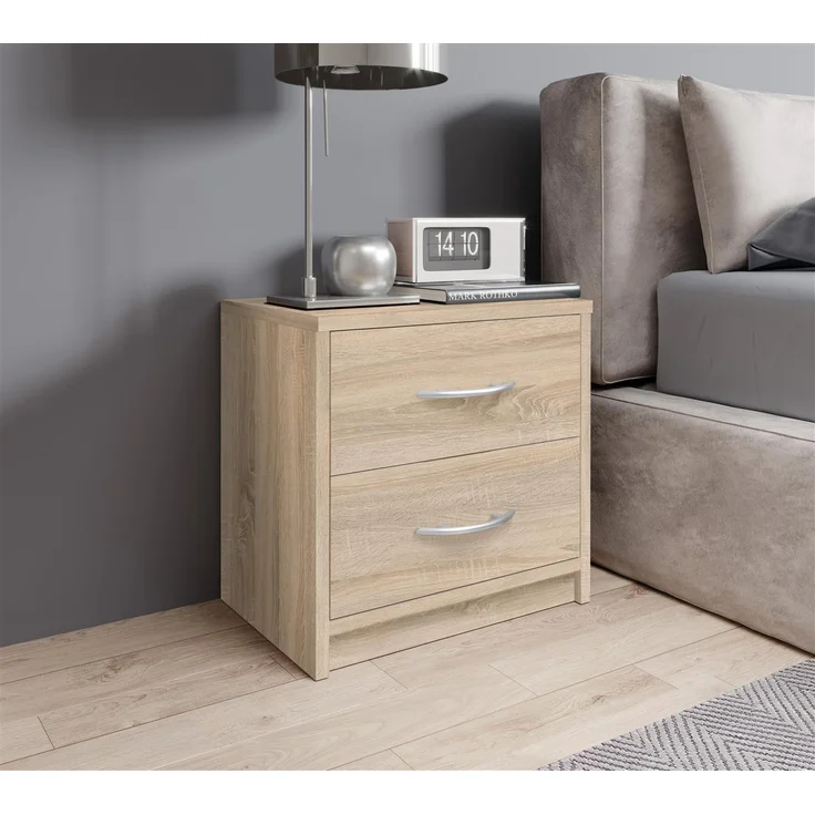 Nachtkommode >Pepe< in Eiche Sonoma Nachbildung - 39x39x28cm (BxHxT) – Bild 2