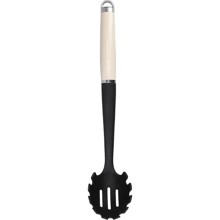 KitchenAid Pasta-Servierlöffel, Hitzeresistent, Antihaftbeschichtung, Spaghettilöffel – Almond Creme – Bild 1