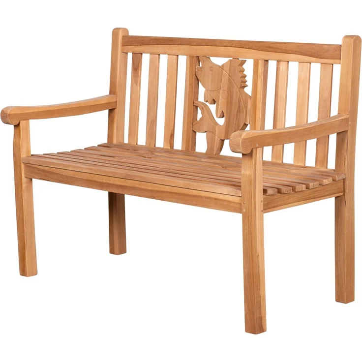 Teakholz Gartenbank Fisch 120 cm – Bild 1