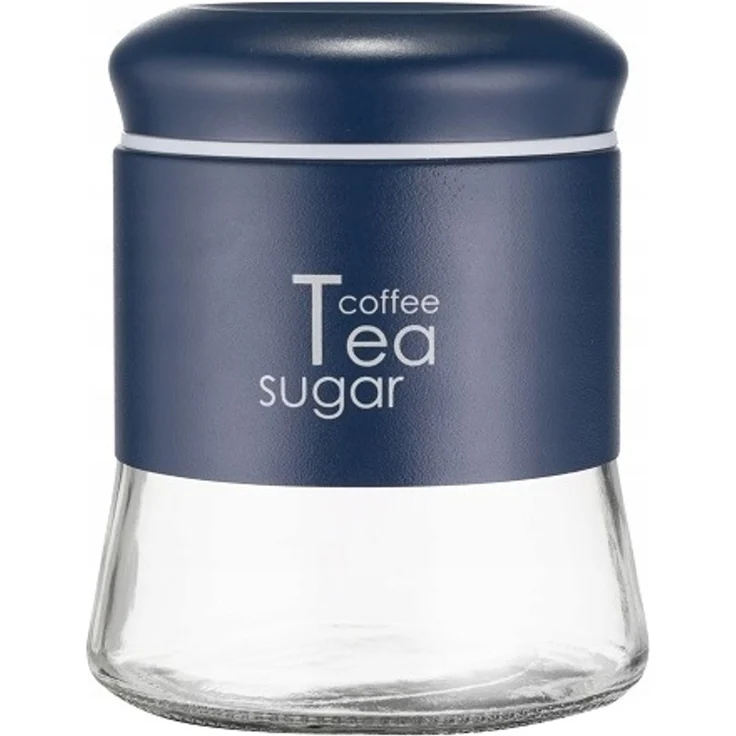 KADAX Behälter für Kaffee, Tee, Zucker, 750 ml, Glas mit Deckel, Küche, Marineblau
