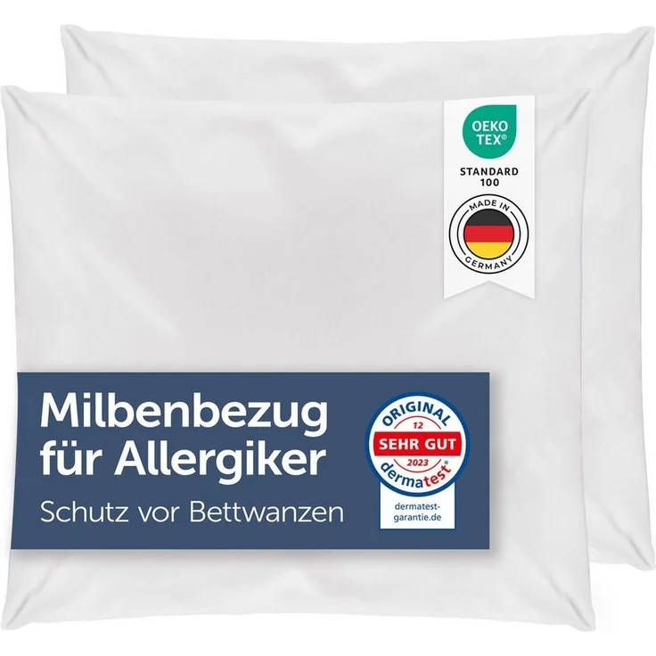 Blumtal Bettbezug Milbenbezug Allergiker Bettbezug oder Kopfkissenbezug- Milben Encasing, (2 St), bestehend aus dem High-Tech Spezialgewebe Evolon – Bild 1