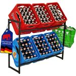 PROREGAL® Flaschenregal Getränkekistenregal BALDENEYSEE für 6 Kästen Kastenregal Kastenständer, HxBxT 82x104x32cm inkl. 2 Haken & 2 Auflageträger für Sixpacks