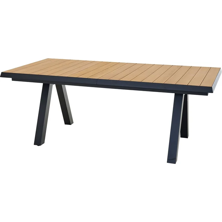 Gartentisch MONDO Latea, Aluminium, Anthrazit, Holzfarben, 205 x 77 x 103 cm – Bild 1