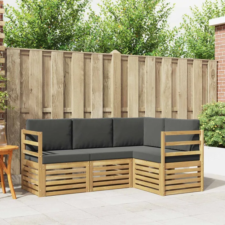 vidaXL Sofagarnituren 4 pcs Weiß und Anthrazit 185,5 x 126,5 x 73 cm 3391737