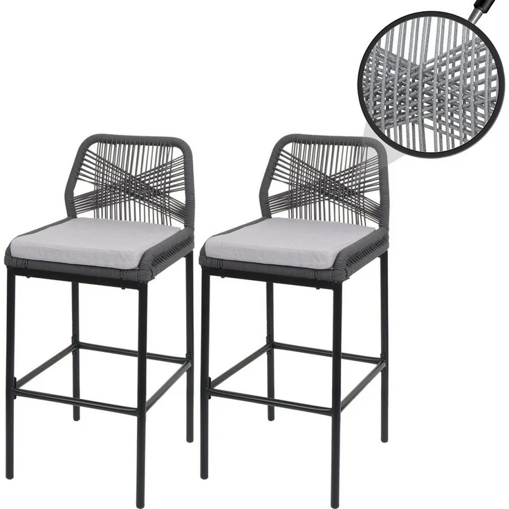 MCW Barhocker MCW-O21-M (2 St), Inkl. Sitzkissen, Stoffqualität 180 g/m, Verstellbare Fußbodenschoner – Bild 2