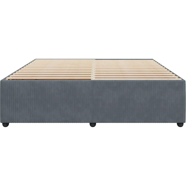 vidaXL Bettgestell ohne Matratze Dunkelgrau 200x200 cm Samt 3285031 – Bild 4