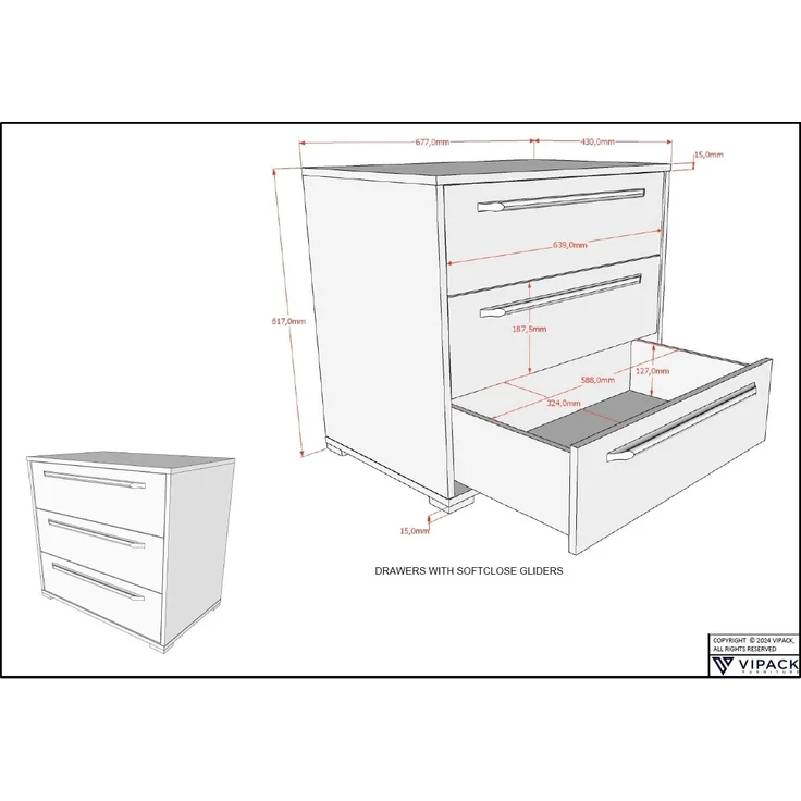 Halbhohes Bett mit Schreibtisch Kommoden Sam 98 x 219 x 116.6 cm – Bild 6