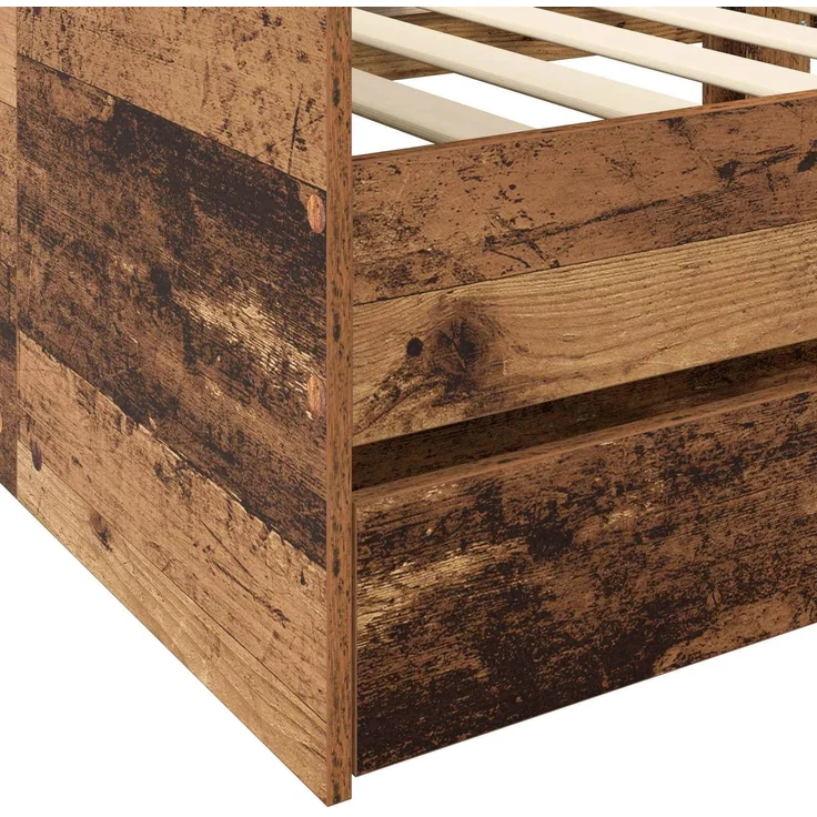 vidaXL Tagesbett mit Schubladen mit Regal Altholz Holzwerkstoff 3429640 – Bild 7