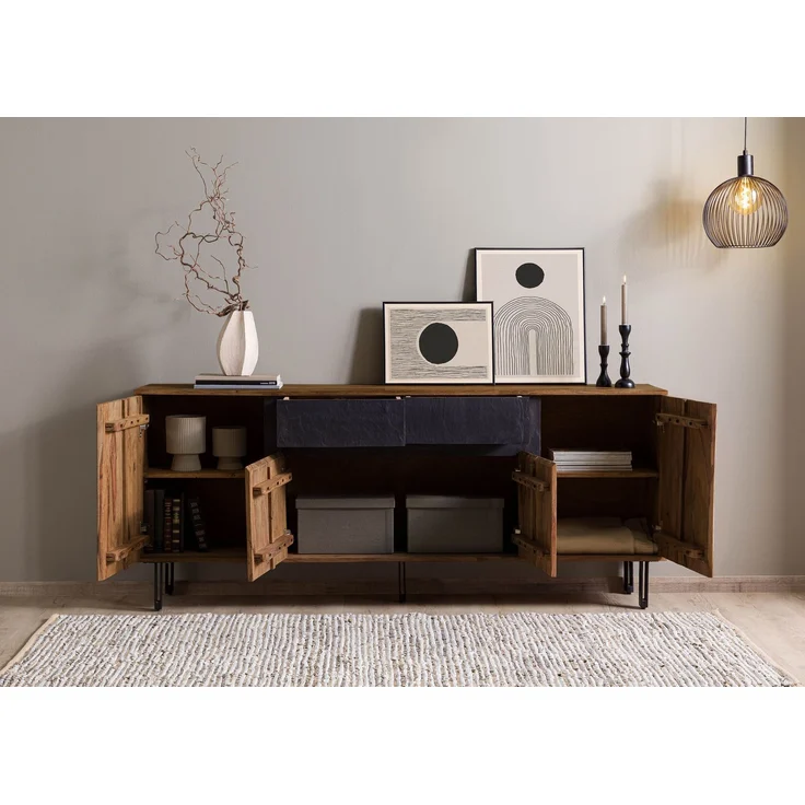 Sideboard Sheesham 185x40x77 natur unbehandelt LICHTENBERG #116 – Bild 4