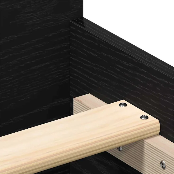 vidaXL Bettgestell ohne Matratze Schwarze Eiche 180x200 cm Holzwerkstoff 3329322 – Bild 8