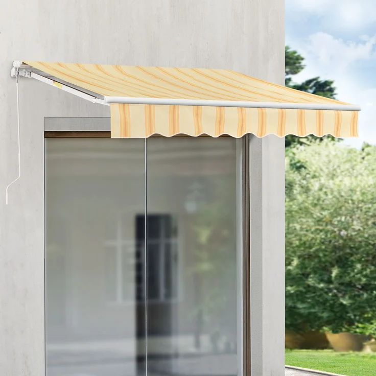 Markise Bitonto 350x250 cm Gelb/Weiß [en. casa] – Bild 1