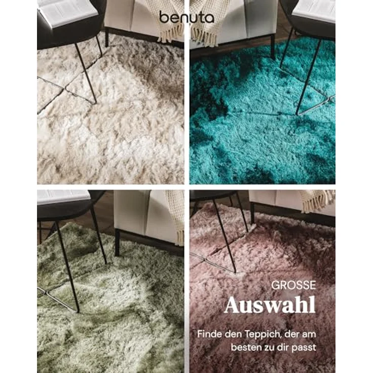 benuta Teppich Whisper, rechteckig, Höhe: 31 mm, Hochflorteppich Wohnzimmer, Schlafzimmer, Esszimmer, Flur, Weich – Bild 9