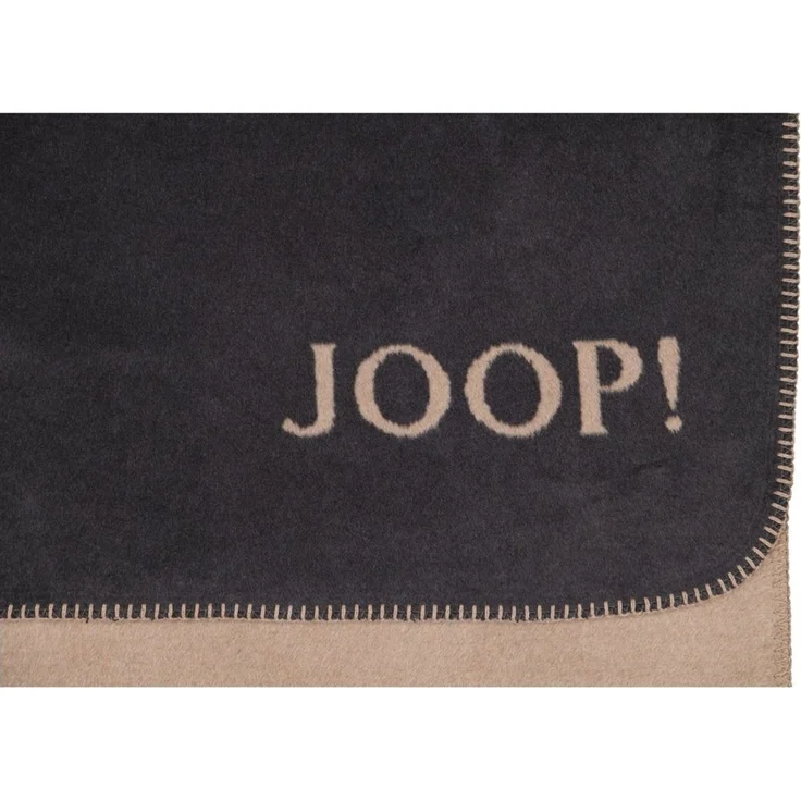 JOOP! 'Uni-Doubleface' Wohndecke, Baumwollmischgewebe, anthrazit / karamell, 150 x 200 cm – Bild 3