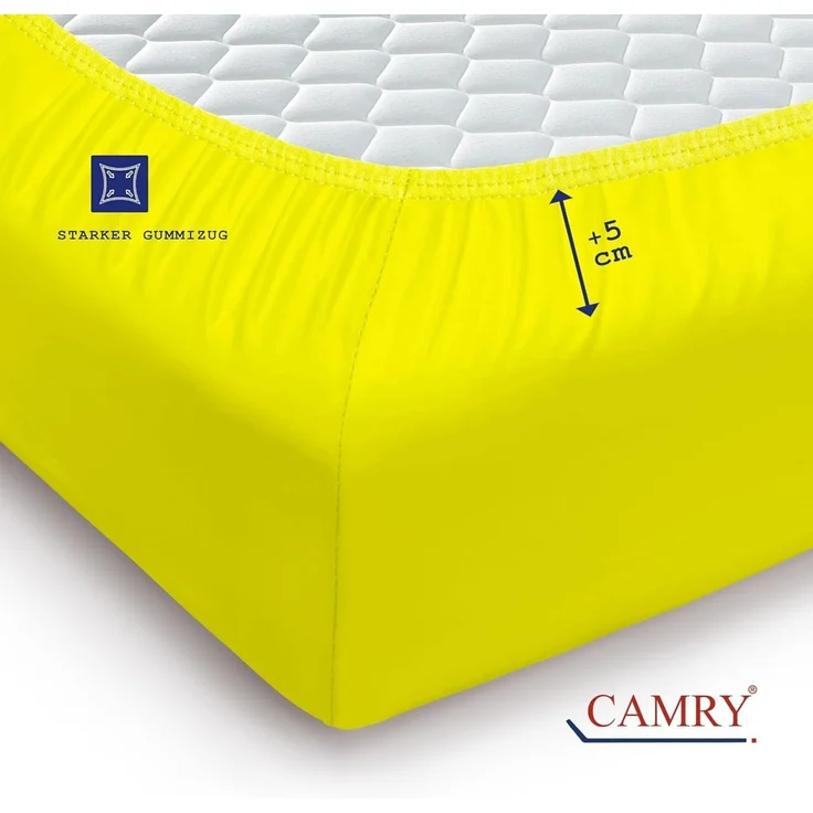 Camry Spannbettlaken CLASSIC Jersey 100% Baumwolle Spannbetttuch atmungsaktiv Gummizug, Jersey Baumwolle, Gummizug: rundum, 100% Baumwolle, alle Matratzenhöhen, atmungsaktiv, pflegeleicht – Bild 4