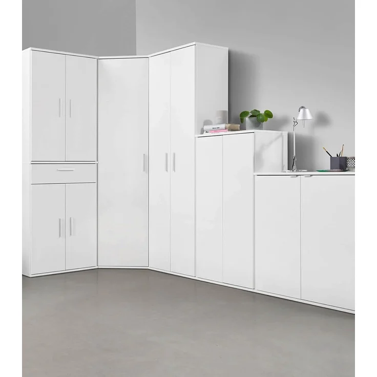 mokebo Mehrzweckschrank Der Lange (60x180 cm, mit einer Kleiderstange & Schuhfächern) Büroschrank, Flurschrank Apothekerschrank oder Aktenschrank Anthrazit – Bild 2