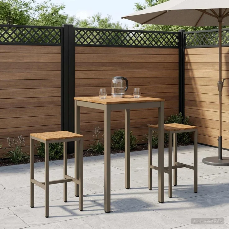 vidaXL Gartenbar-Tisch Natur und Kaffee 60 x 60,5 x 105 cm 901333 – Bild 1