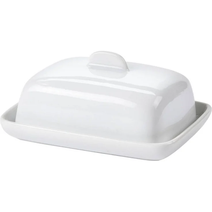 Excellent Houseware Butterdose Butterdose aus Keramik, klein, weiß, Porzellan, (einzeln) – Bild 1