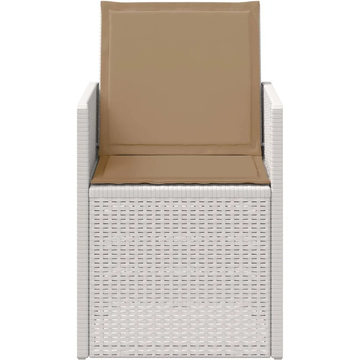 vidaXL Garten Esszimmerstühle 2 pcs Weiß und Taupe PP 8000004 – Bild 5