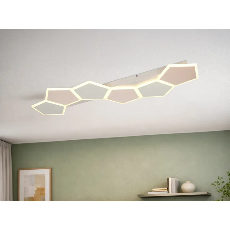 LED Deckenleuchte ZAYA mit Fernbedienung & 3 Lichtfarben, Grau Coffee, B: 99cm