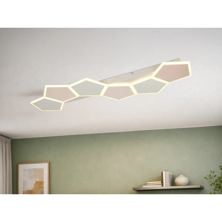 LED Deckenleuchte ZAYA mit Fernbedienung & 3 Lichtfarben, Grau Coffee, B: 99cm – Bild 1