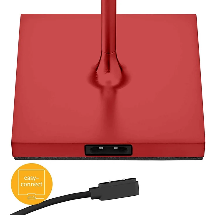LED Tischleuchte, kirschrot, Aluminium, Touchdimmer, Akku, H 25 cm – Bild 5