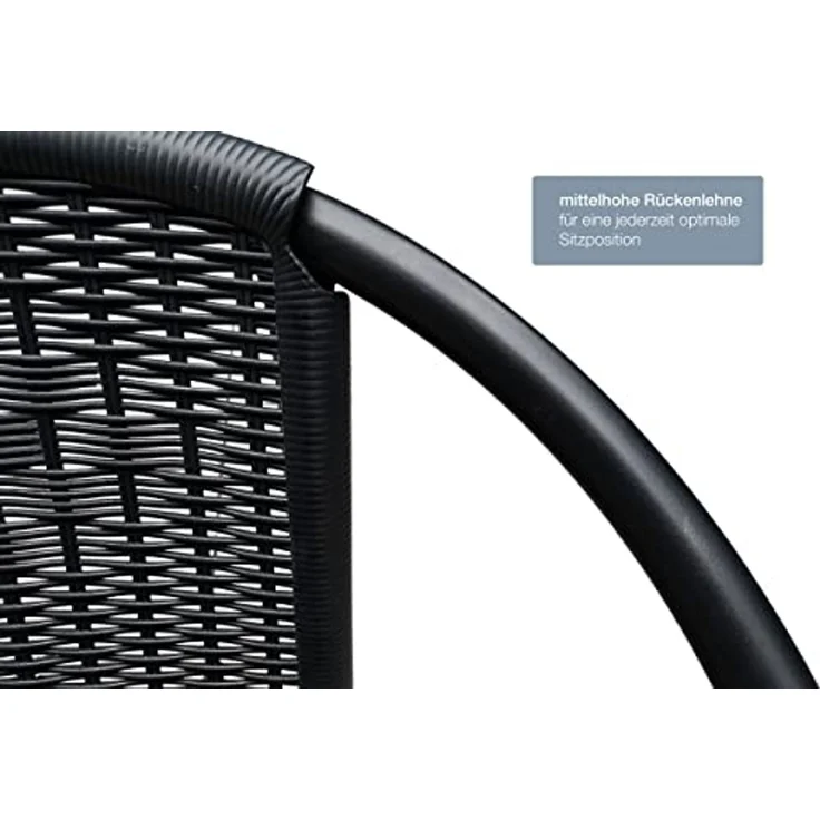 LC Garden Stapelstuhl Garvista Stapelstuhl 54x52x72cm schwarz Gartenstuhl Terassenstuhl, Pulverbeschichteter Stahl – Bild 4