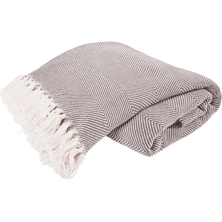 Hahn Plaid Wohndecke Tagesdecke mit Fransen 220x250 sand beige 515001-70 – Bild 1