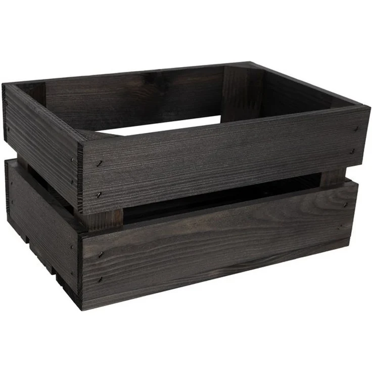 Creative Deco Holzkiste Kiste Holz Deko Holzkiste, Obstkiste Weinkisten Apfelkiste, Schwarz, 30 x 20 x 15 cm – Bild 4