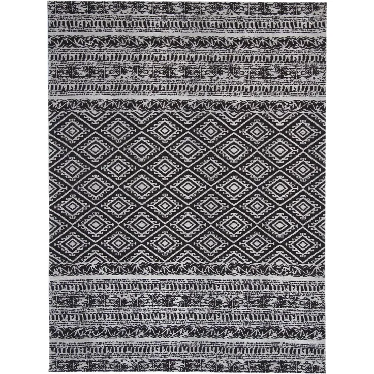 Flachgewebe Teppich Severin 110, rechteckig - 120x170 cm - Schwarz