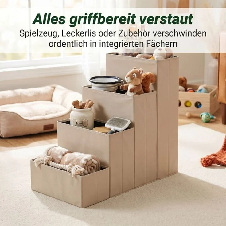 Relaxdays Faltbare Hundetreppe mit Stauraum – Bild 5