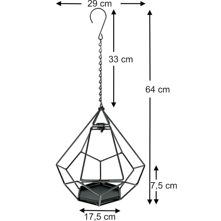 DanDiBo Blumenampel Innen Metall Wand Hängepflanzen 64 cm 96075 S mit Tür 6 Ecken Pflanzenhänger Blumenhänger Topfhänger Blumen Blumentopfhänger Hängetopf – Bild 2