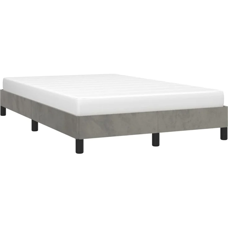 vidaXL Bettgestell ohne Matratze Hellgrau 120x190 cm Samt 3269625 – Bild 4