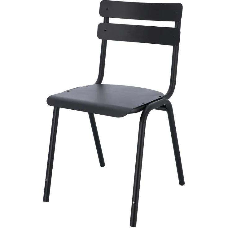 Stuhl One aus Aluminium, stapelbar, Retro Chic, schwarz, wetterfest für Outdoor – Bild 1