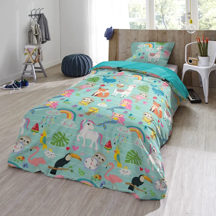 ESPiCO Bettwäsche Trendy Bedding Fantasie Blau 135 x 200 + 80 x 80 cm – Bild 5